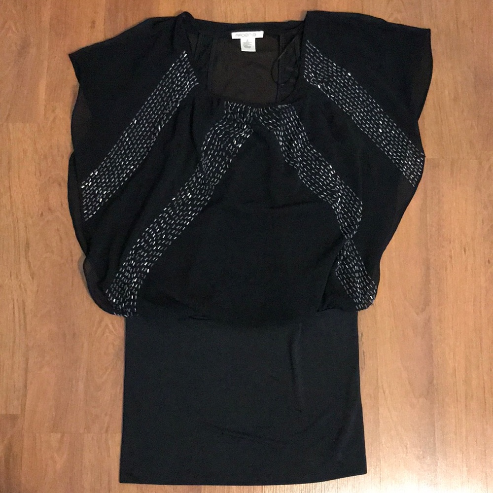 ARDEN B | sheer and sequin top cocktail dress